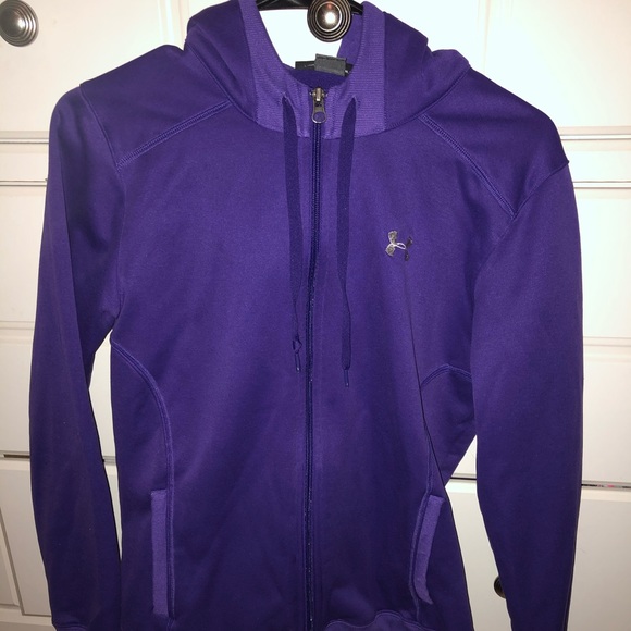purple under armour zip up hoodie